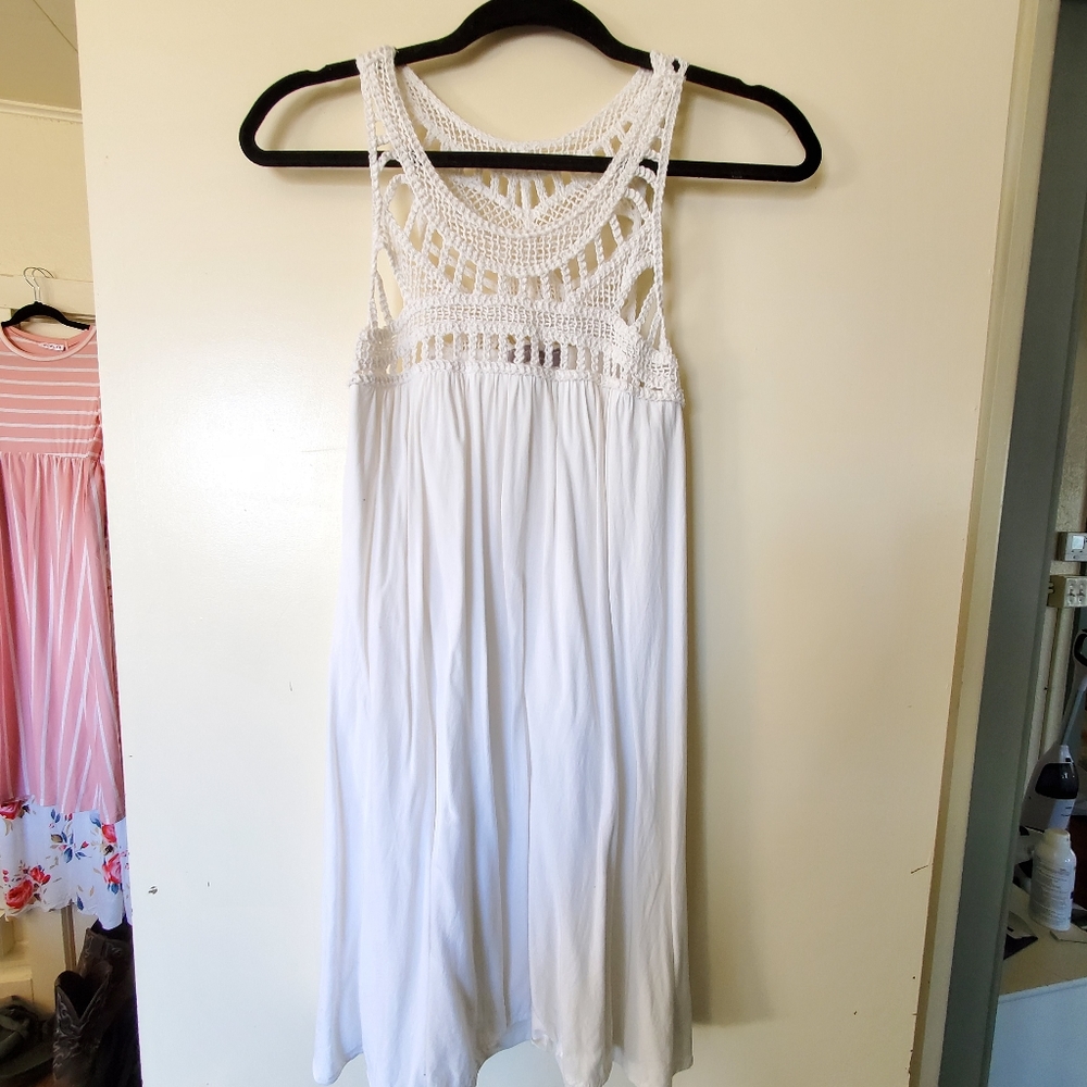 White crochet top xl